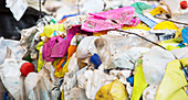 Close up of compressed recycling
