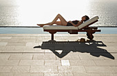 Woman sunbathing