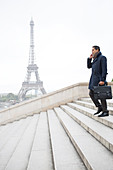 Businessman talking in Paris