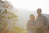 Portrait of happy senior couple outdoors