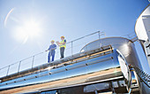 Workers on platform