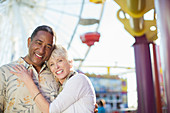 Senior couple at amusement park