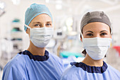Portrait of female doctors wearing scrubs