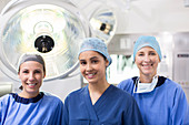 Portrait of three female surgeons