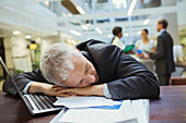 Businessman resting in office building
