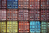 Stacked cargo containers