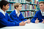 Students in college library