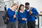 Three Students with mobile phone