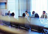 Business people attending meeting