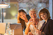 Businesswomen smiling in office