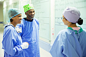 Surgeons talking in hospital