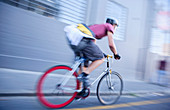 Bicycle messenger speeding