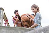 Couple with horse