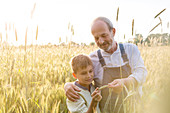 Farmer grandfather and grandson