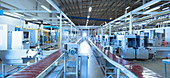 Conveyor belts and machinery in factory