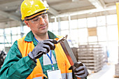 Worker in protective workwear
