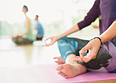 Woman in lotus position