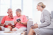 Financial advisor consulting seniors
