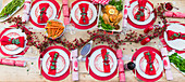 Christmas dinner table