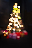 Defocused Christmas tree lights
