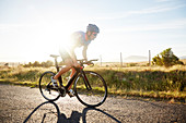Male triathlete cyclist cycling
