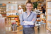 Smiling female business owner working