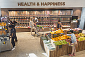 View of people in health food store