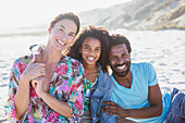 Portrait affectionate multi-ethnic family