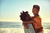 Affectionate young couple hugging