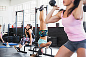 Young women working out