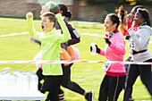 Enthusiastic charity run runners