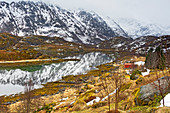 Snowy mountain landscape, Norway