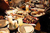 Caribbean food on Christmas dinner table