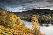 Landscape with autumn trees and river, Scotland