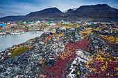 Rocks along remote fishing village, Greenland