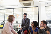 Creative business people talking meeting