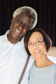 Portrait smiling, affectionate senior couple