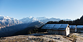 Yurts with scenic mountain view