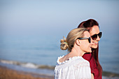 Lesbian couple on beach