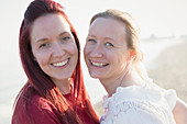 Portrait happy lesbian couple