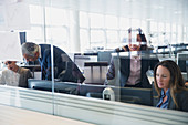 Businesswomen working at computers in office