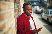 Smiling teenage boy with headphones