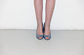 Senior woman wearing open-toe high-heels