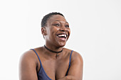 Portrait laughing, woman