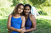 Portrait affectionate mother and daughter