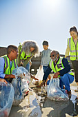 Volunteers cleaning up litter