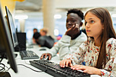 Students using computer