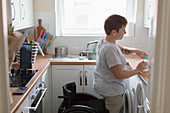 Young woman with wheelchair