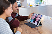 Couple video conferencing with daughters