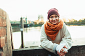 Woman in stocking cap and scarf